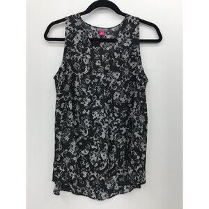 Vince Camuto Sleeveless Blouse Top Black White Small